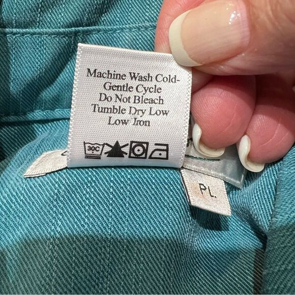 Coldwater Creek Lightweight Turquoise Western Jacket size Large Petite - Picture 9 of 9